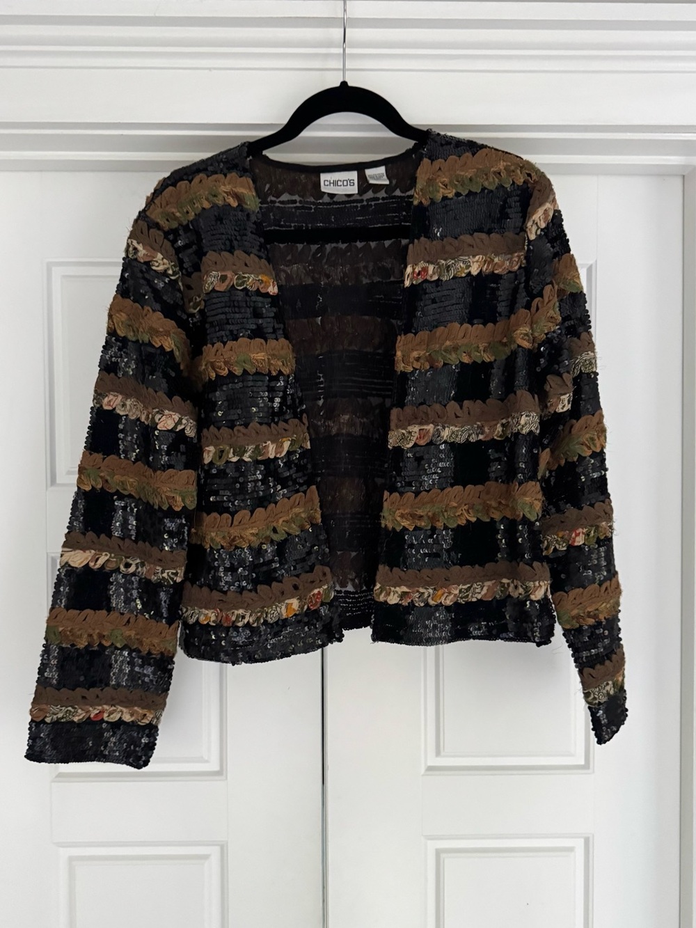 Vintage Chico’s Sequin Open Front Jacket - Medium